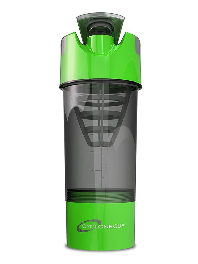 شيكر بروتين بسعة 650 ملل باللون الأخضر من سايكلون كوب Cyclone Cup Protein Shaker Bottle with Compartment Color Solid-GreenVolume 650 ml