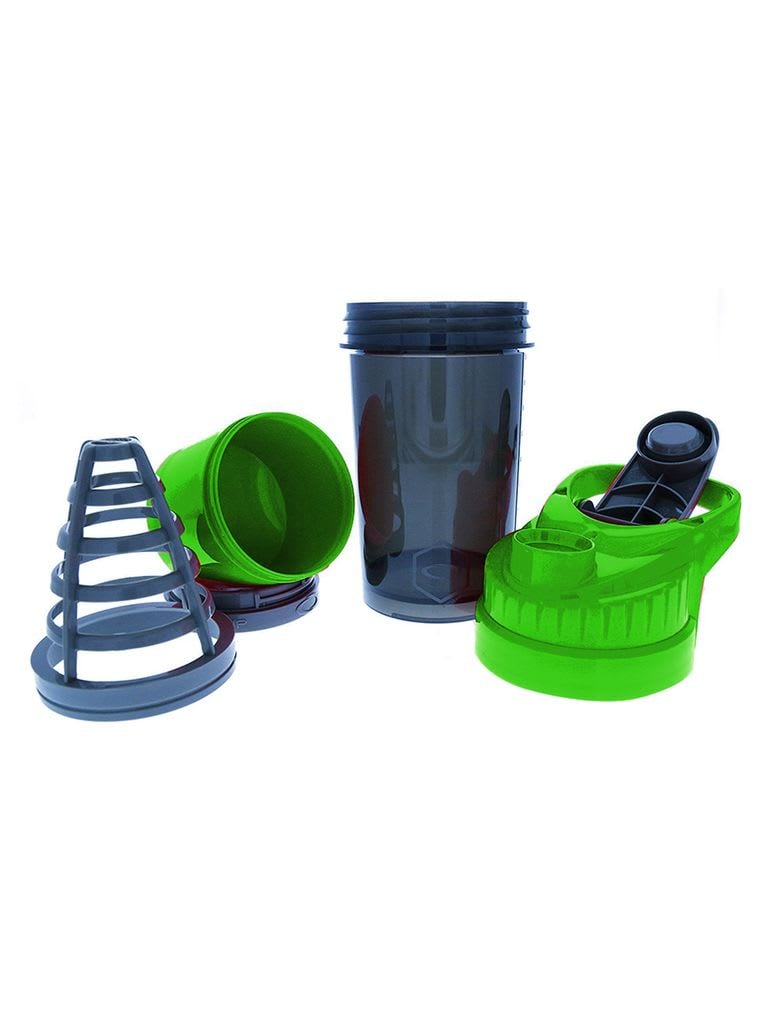 شيكر بروتين بسعة 650 ملل باللون الأخضر من سايكلون كوب Cyclone Cup Protein Shaker Bottle with Compartment Color Solid-GreenVolume 650 ml