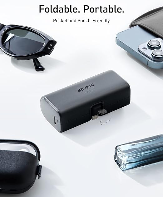 باور بانك انكر شاحن متنقل صغير للايفون 5000 مللي أمبير 12 واط Anker Nano Power Bank Built-In Lightning Connector