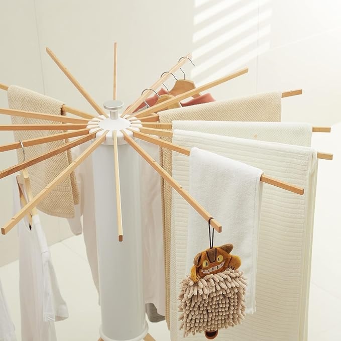 منشر غسيل خشبي صغير قابل للطي Tripod Clothes Drying Rack Portable and Foldable