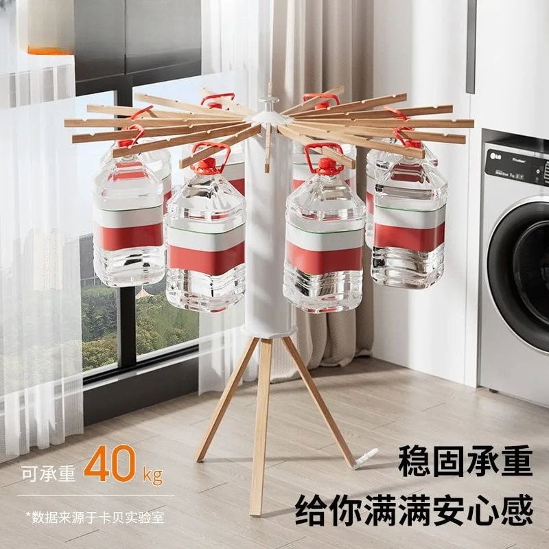 منشر غسيل خشبي صغير قابل للطي Tripod Clothes Drying Rack Portable and Foldable