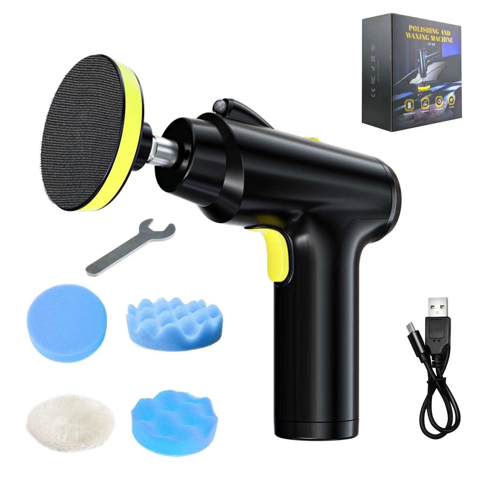 Portable 4000mah Rechargeable Polishing Machine Dual Action Cordless Car Polisher