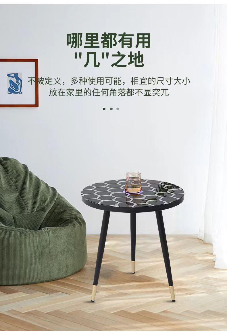 طاولة قهوة دائرية زجاجية مع إضاءة لمس Touch Sensitive Luminescent Coffee Table