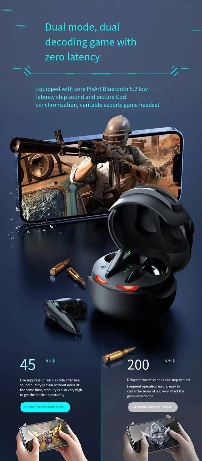 سماعة ببجي بلوتوث محيطية 300 مللي أمبير Pubg Gaming Bluetooth Headphone