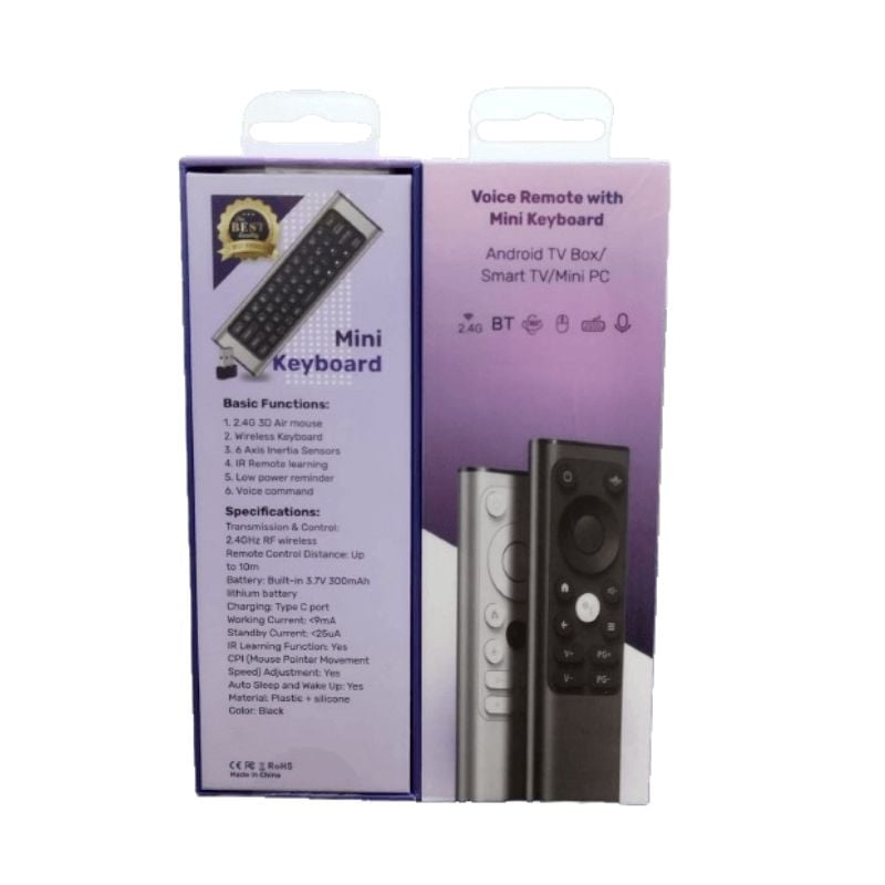 ريموت تلفزيون سامسونج مع كيبورد يعمل على جميع الأجهزة Voice Remote Control X9 With Keyboard