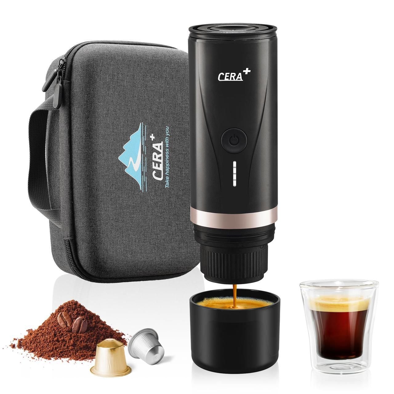 ماكينة اسبريسو كبسولات محمولة 20 بار 7500 مللي أمبير Cera+ Portable Espresso Machine