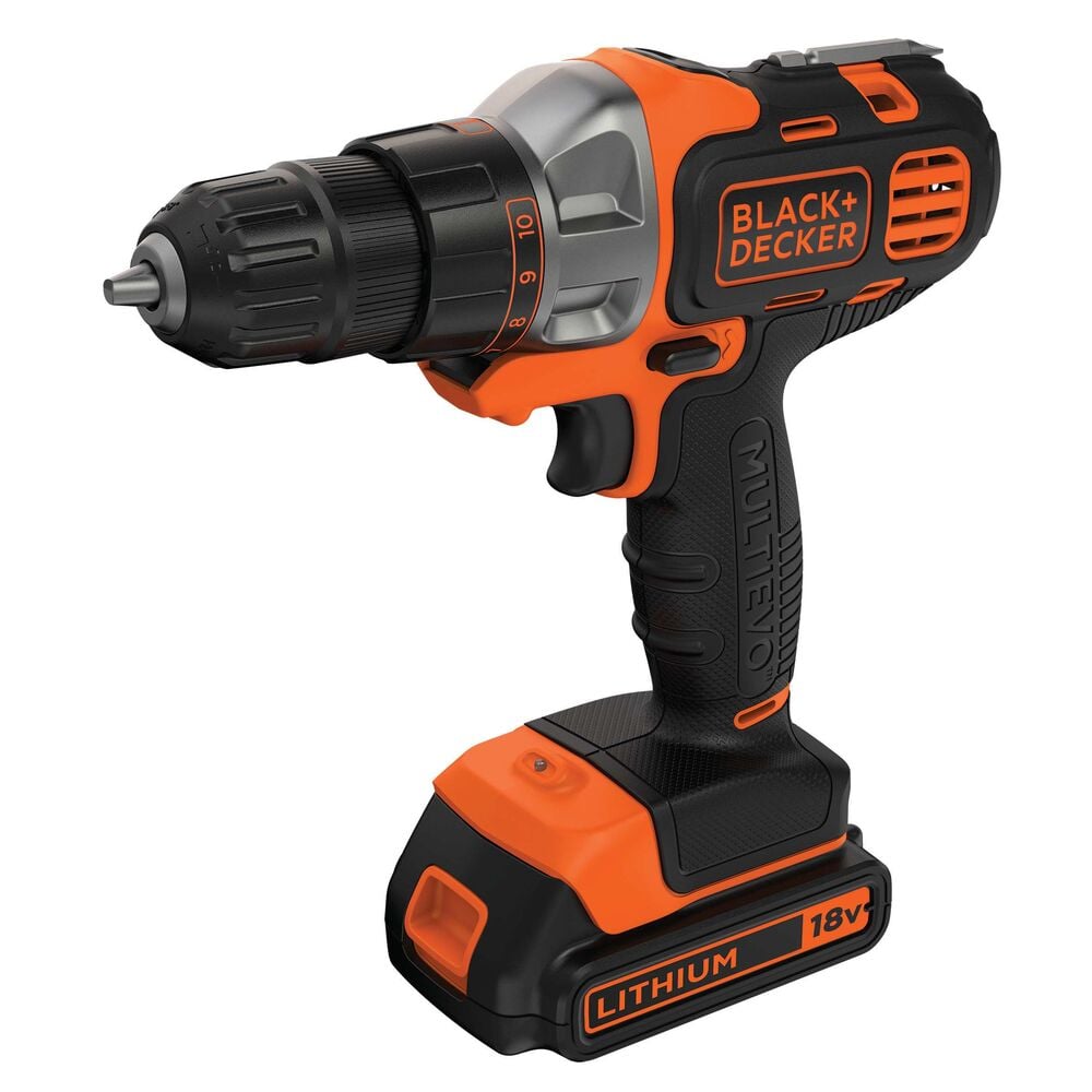 دريل بطارية 18 فولت 1.5 أمبير 10 مم بلاك اند ديكر Black+Decker 18v 1.5ah 10mm Li-Ion Cordless Multi-Evo Multitool Starter Kit With Drill