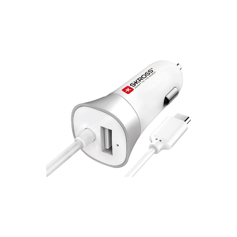 شاحن سيارة تايب سي 5.4 أمبير سكروس Skross Usb Car Charger With Type C Connector