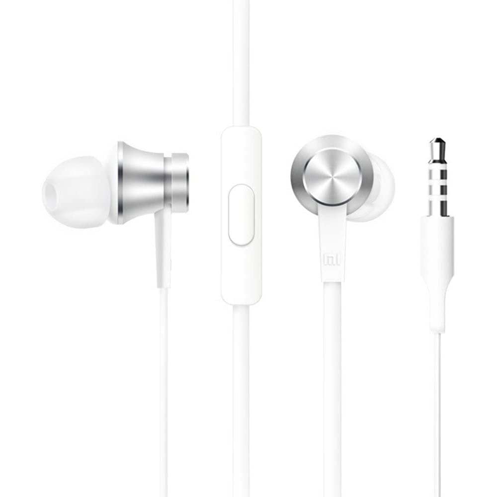 سماعات سلك ميكروفون عالي الحساسية مع اطراف أذن قابلة للتغيير من شاومي Xiaomi Mi Piston In Ear Headphones Basic High Sensitivity Mic amp Remote powerful bass Replaceable Earbuds Global Version