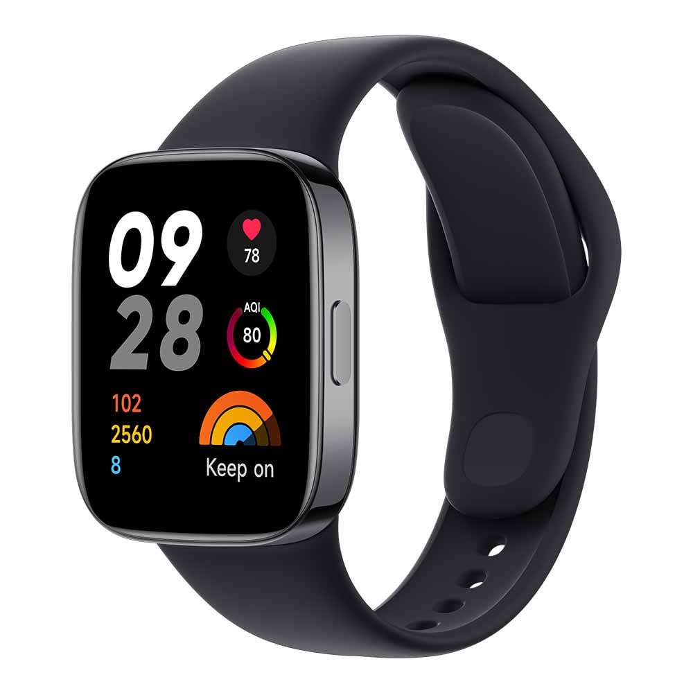 ساعة ريدمي سمارت واتش 3 باللون الاسود بشاشة 1.75 بوصة ومقاومة للماء من شاومي Xiaomi Redmi Smart Watch 3 Black 1.75 Inch LCD Touch Display 5ATM Water Resistant 12 Days Battery Life GPS