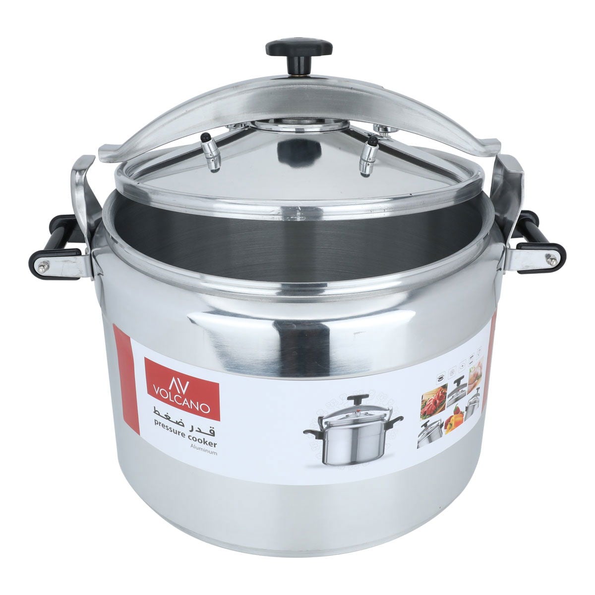 قدر ضغط فولكانو مصنوع من الألمنيوم بسعة 50لتر من السيف غاليري Al Saif Gallery Volcano Silver Aluminum Pressure Cooker 50 Liter