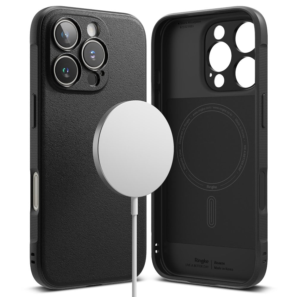 كفر ايفون 16 برو ماكس مع ماج سيف مقاوم للصدمات أسود رينجكي Ringke Onyx Magnetic Compatible with iPhone 16 Pro Max Case