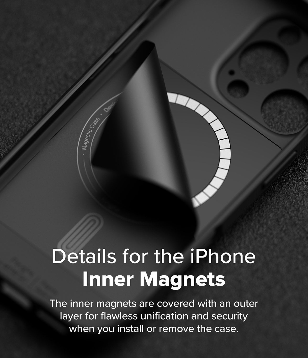 كفر ايفون 16 برو ماكس مع ماج سيف مقاوم للصدمات أسود رينجكي Ringke Onyx Magnetic Compatible with iPhone 16 Pro Max Case