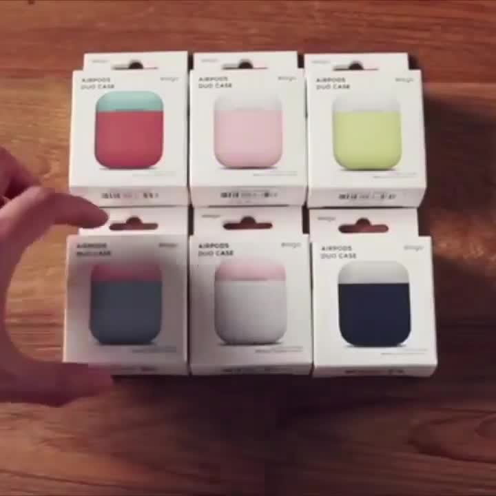 غطاء مطاطي مميز لسماعات آبل أبيض & زهري