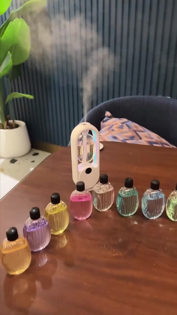 جهاز معطر جو لاسلكي مع 9 زيوت عطريه فواحه 40 مل Digital Display Essential Oil Diffuser