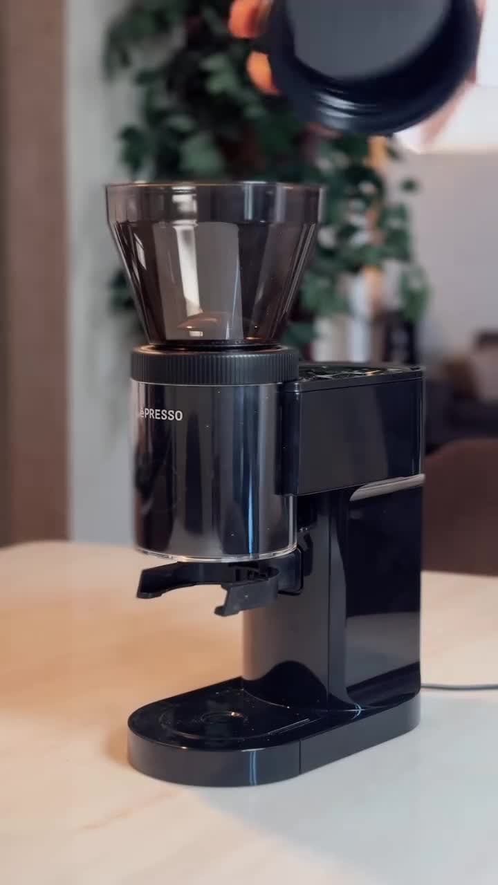مطحنة قهوة 400 جرام 150 واط مع تحكم رقمي في الكمية اسود ليبريسو  Lepresso Precision Conical Burr Grinder Digital Weight Control - Black