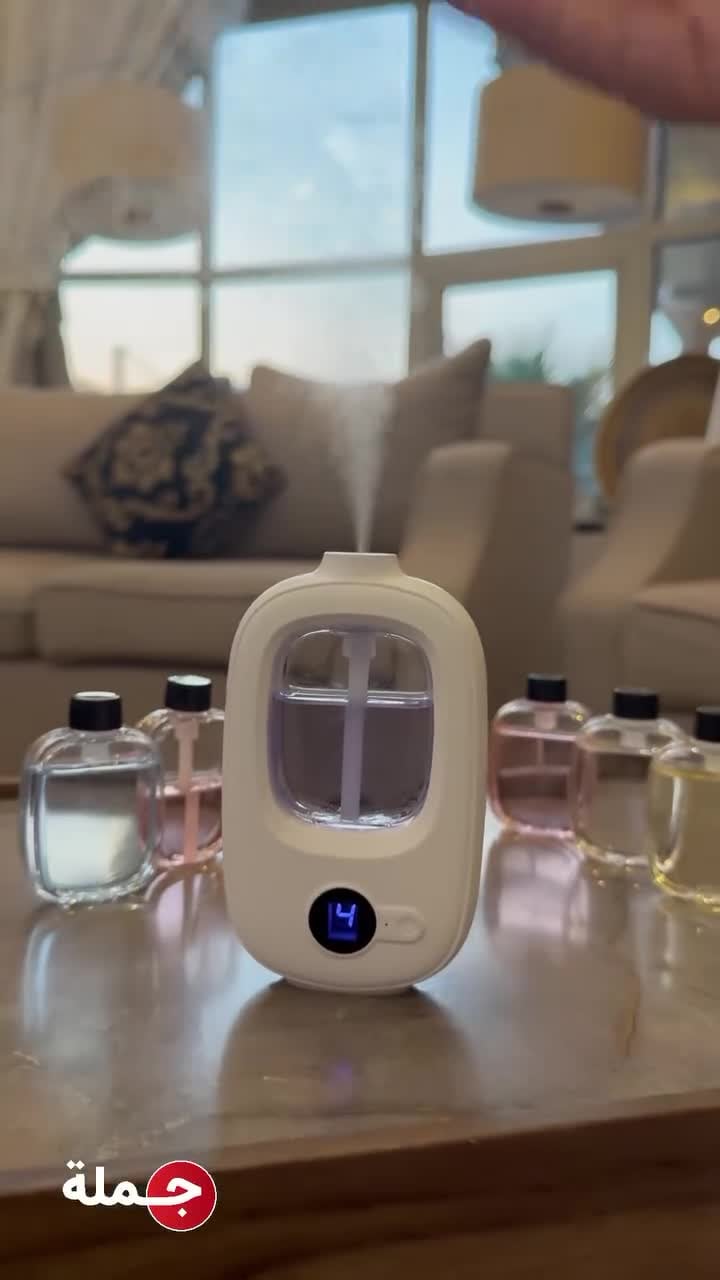 معطر جو لاسلكي مع 6 زيوت عطريه فواحه 50 مل Digital Display Essential Oil Diffuser