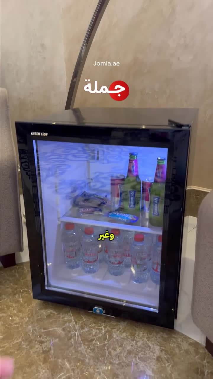 ثلاجة صغيرة لغرفة النوم​ ميني بار زجاج جرين لايون 68 لتر 80 واط Green Lion GMF-68 Mini Refrigerator