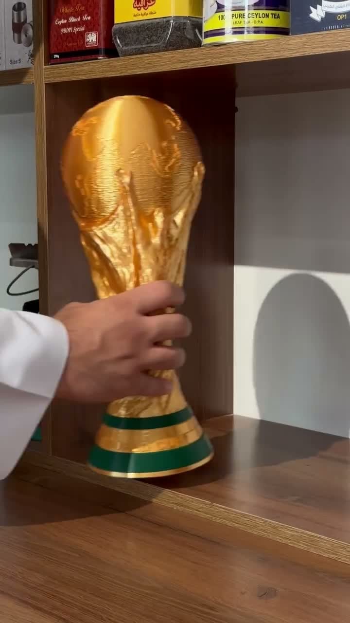 World Cup Trophy Replica Figurine, Decorative Football Cup Model Plastic