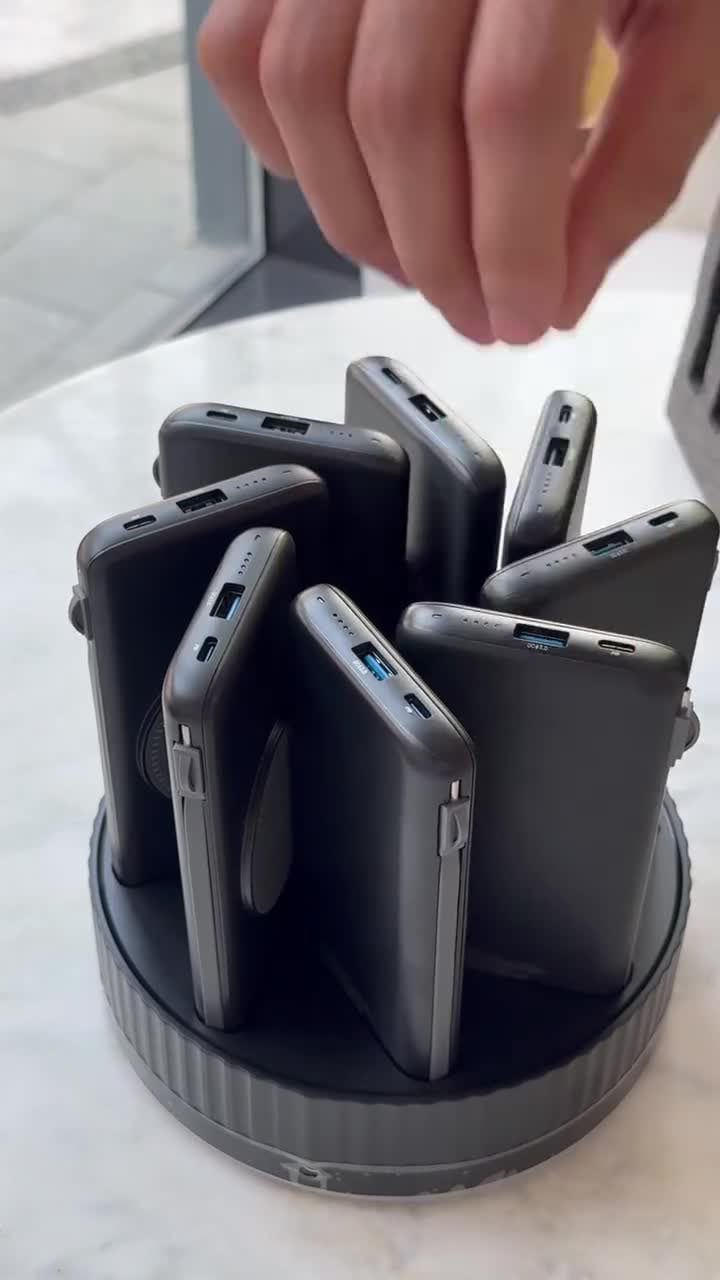 شاحن متنقل ستيشن 8 في 1 بسعة 10000مللي أمبير 120 واط مع كابلي شحن بورولجي أبيض Powerology 8in1 Station 10000mAh PD 120W QC Wireless Power Bank  White