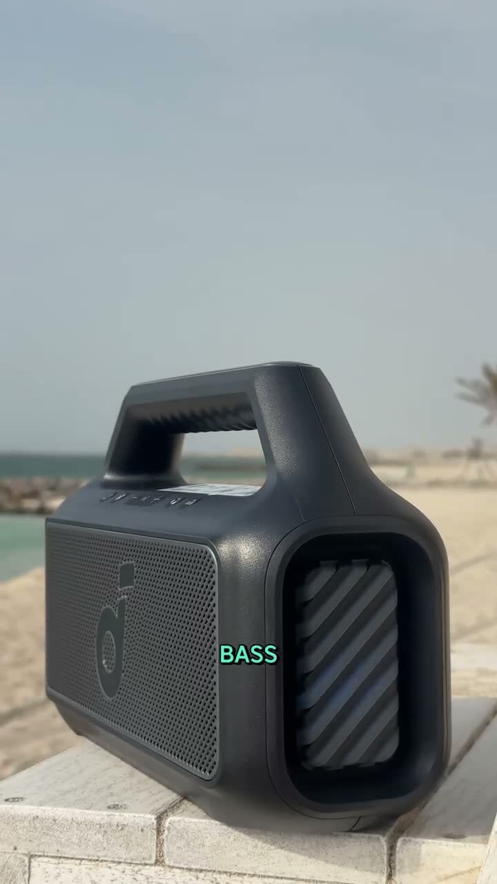 Soundcore Boom 2 80W Outdoor Portable Bluetooth Speaker, Waterproof with 24h Battery, Black