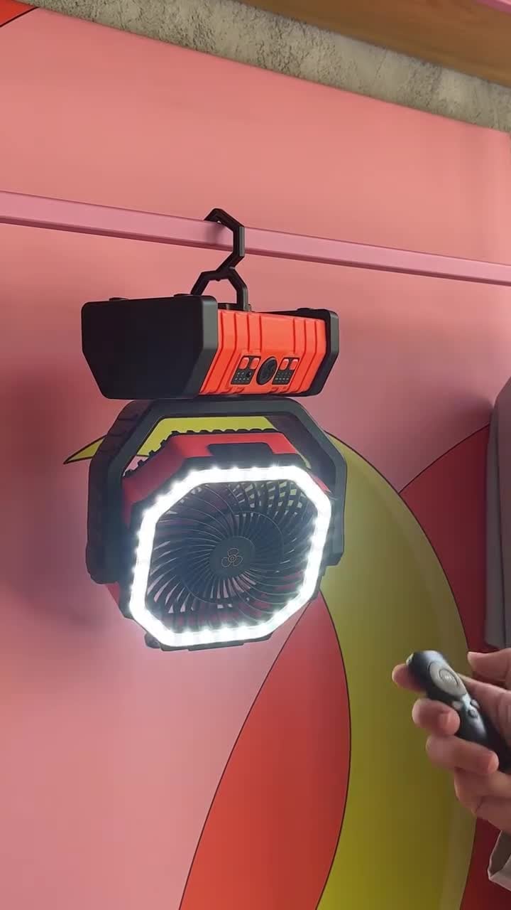 Portable Camping Fan F6 With LED Light 20000mAh