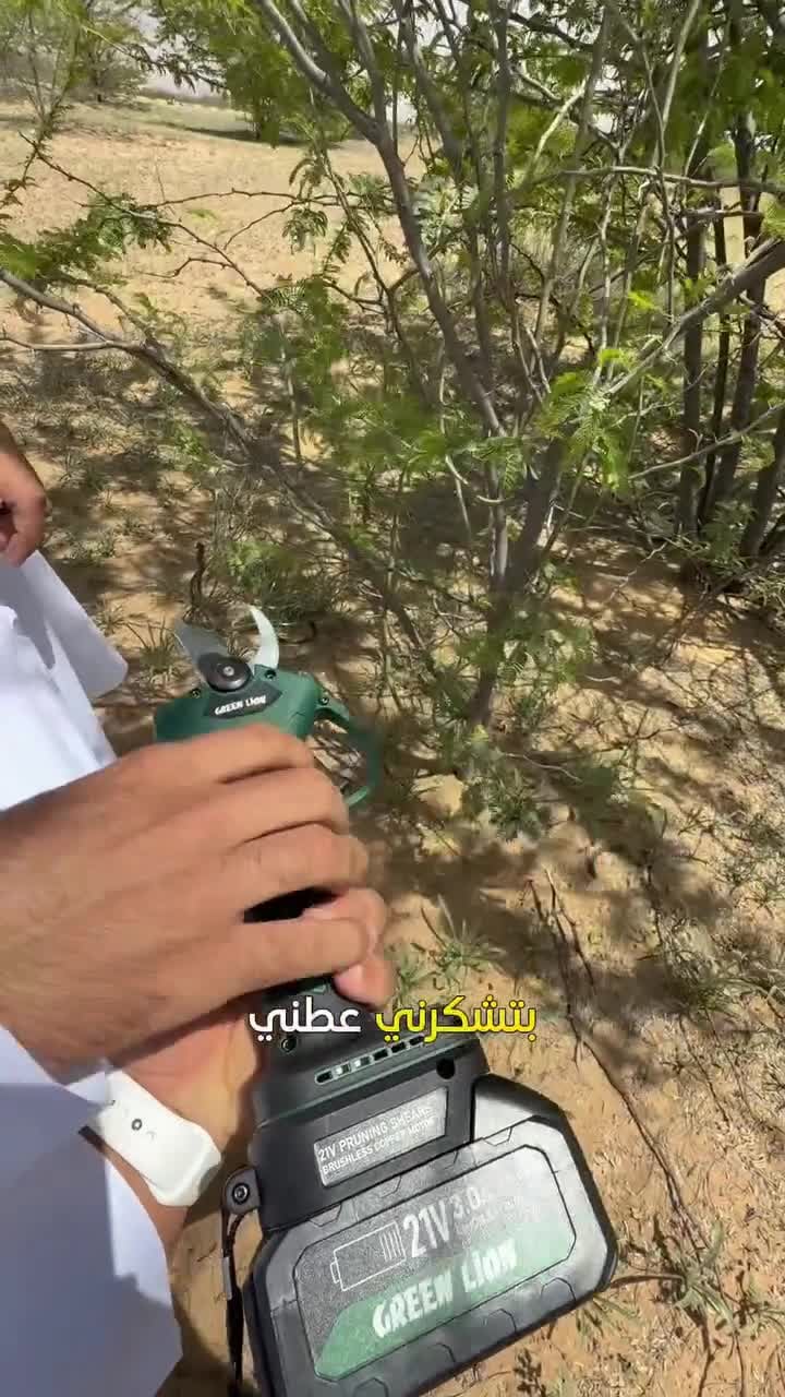 Green Lion Gsh-400 Electric Pruning Shears Tool - 2*21V Cordless 3.0Ah Battery-Green