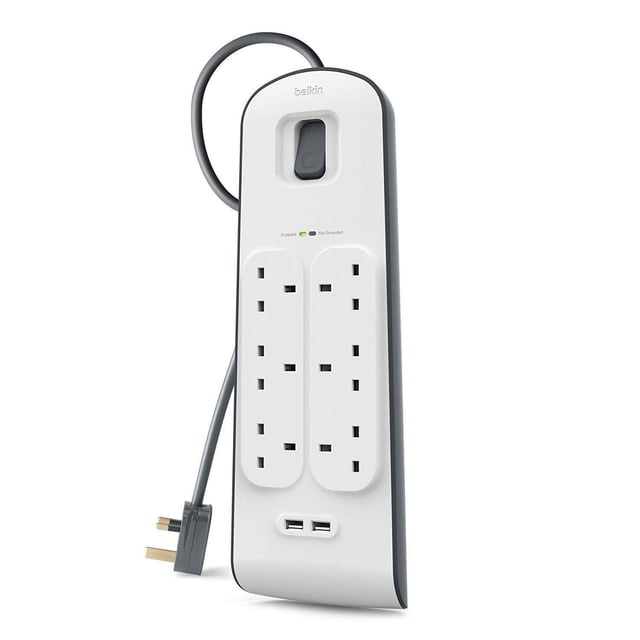 وصلة كهرباء ب 6 مداخل 6Way Surge Protection Strip - BELKIN