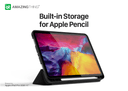 AMAZINGTHING at gentle folio case for ipad pro 11 2020 with pencil holder black