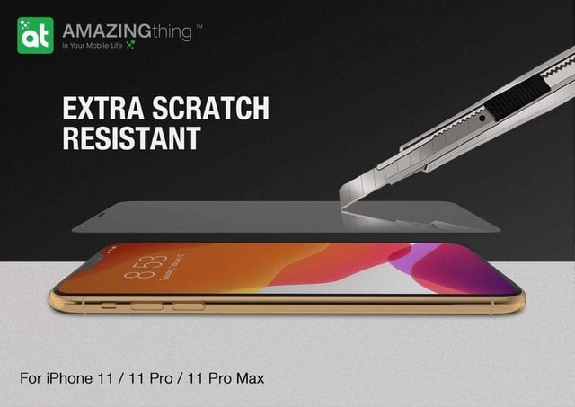 شاشة حماية AMAZINGTHING - AT IPHONE XI 5.8" 0.3M 2.5D MATTE GLASS -  أسود