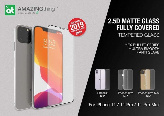 AMAZINGTHING at iphone xi 6 1 0 3m 2 5d matte glass black