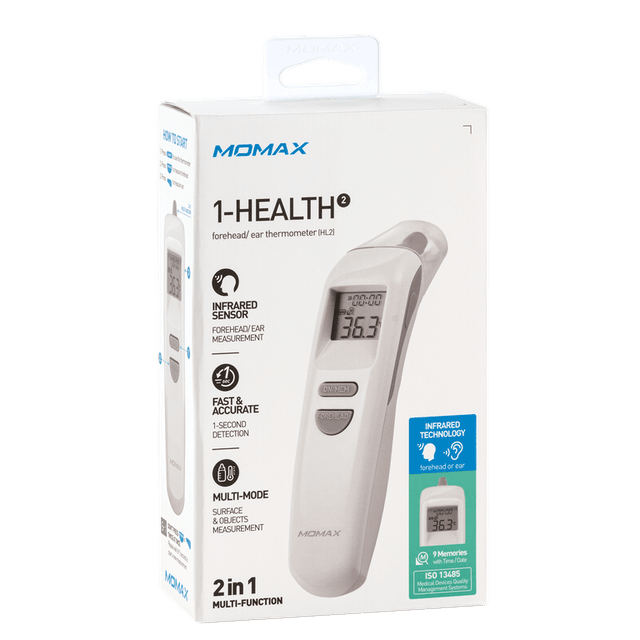 مقياس حرارة ديجيتال موماكس أبيض Momax White Infrared Thermometer