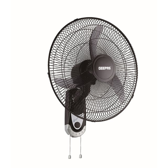 مروحة حائط Geepas 18-Inch Wall Fan - 3 Speed with Oscillating & Overheat protected