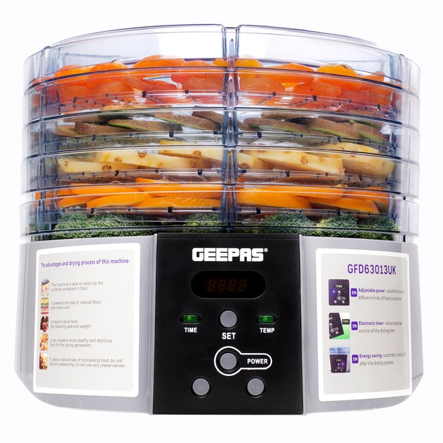 مجفف الطعام Geepas 520W Digital Food Dehydrator