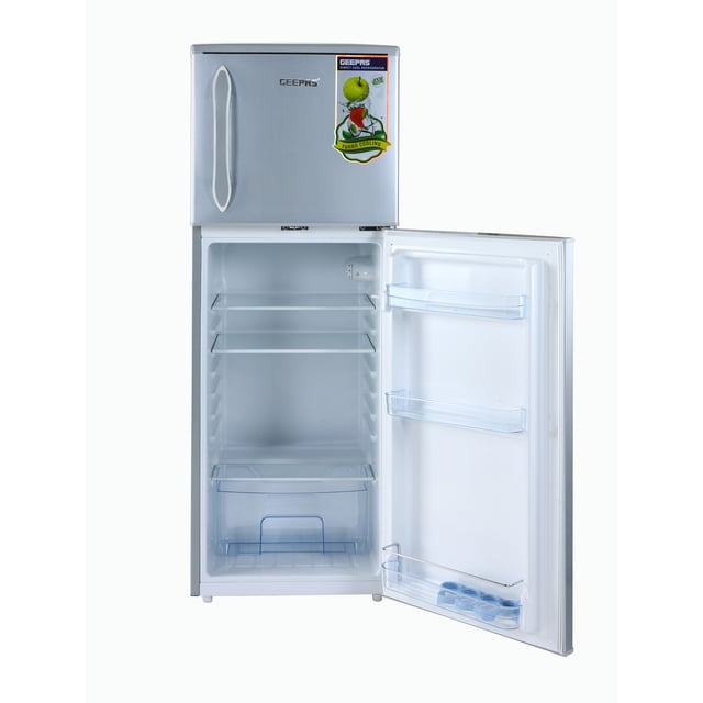 ثلاجة جيباس صغيرة 132 لتر بابين مع خاصية التبريد السريع Geepas Double Door Refrigerator
