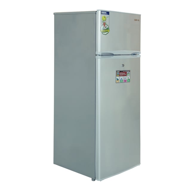 Geepas 205L Double Door Refrigerator GRF2400SXE