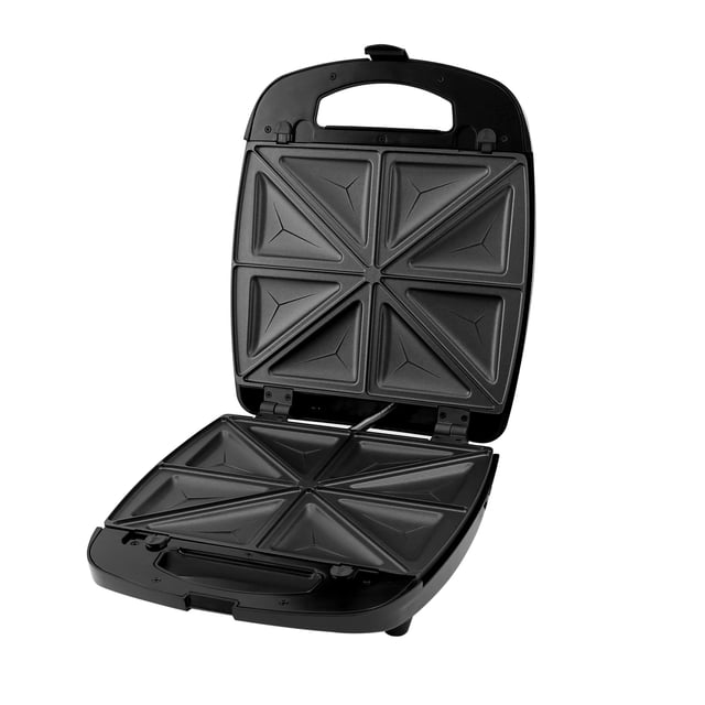 Geepas GSM5444 920W 2 Slice Sandwich Maker - Cooks Delicious Crispy Sandwiches - Cool Touch Handle, Automatic Temperature Control and Non-Stick Plate - Breakfast Sandwiches & Cheese Snack - 2 Years Warranty