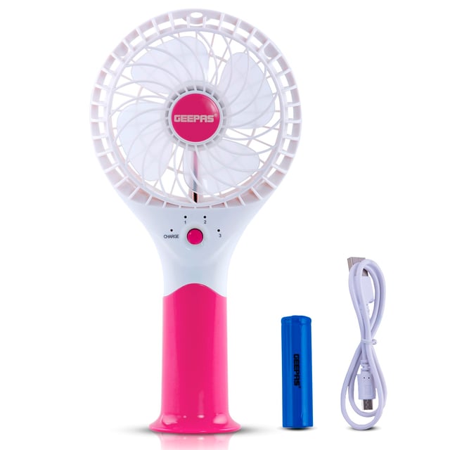 مروحة Geepas Rechargeable Mini Fan - Personal Portable Fan with 3 Speed Options