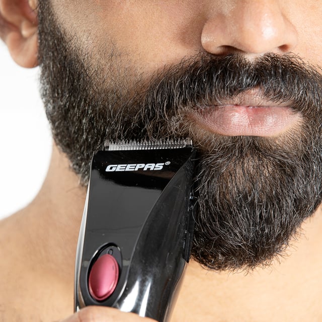 Geepas Gtr31n Rechargeable Beard Trimmer 3w - 2 Speed With Stainless Steel Cutting Blade Led Charge Indication & Cordless Operations | Perfect Travel Grooming Kit