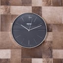 ساعة حائط دائرية جيباس بدون صوت أسود وفضي Geepas Wall Clock Silent Non Ticking