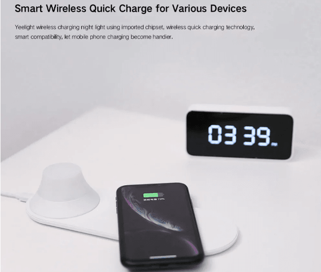 شاحن اللاسلكي السريع مع إضائة  Yeelight Wireless Quick Fast Charger USB Charging Port
