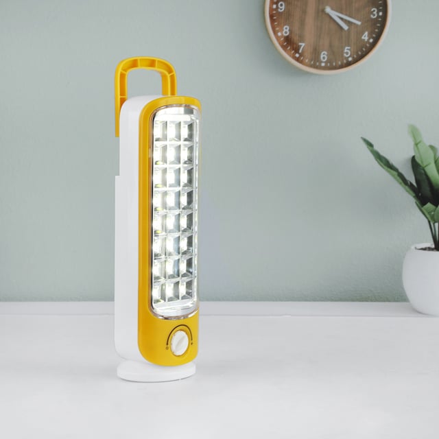 Geepas GE5567 Rechargeable LED Lantern - Emergency Lantern with Light Dimmer Function - 24 Mega Luminous HiPower LEDs, 15 Hours Working - Suitable for Power Outages, & Camping - 2 Years Warranty