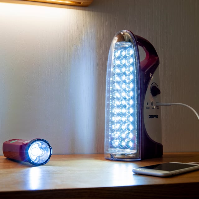 فانوس مع مصباح Lantern with Torch Portable 36 Pcs Led Geepas