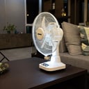 Geepas GF21118 12'' Rechargeable Fan - 2 Speed Settings with 6 Hours Continuous Working & 24 Hours LED Light - 5000 Mah Battery - Ideal for Office, Home & Outdoor Use