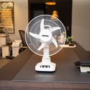 Geepas GF21118 12'' Rechargeable Fan - 2 Speed Settings with 6 Hours Continuous Working & 24 Hours LED Light - 5000 Mah Battery - Ideal for Office, Home & Outdoor Use