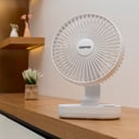 Geepas GF21157 8-inch Rechargeable Fan - Portable Design, 3 Blade with 9-Hours working - Led Night Light -AC/DC Function & Adjustable Head - 2 Years warranty