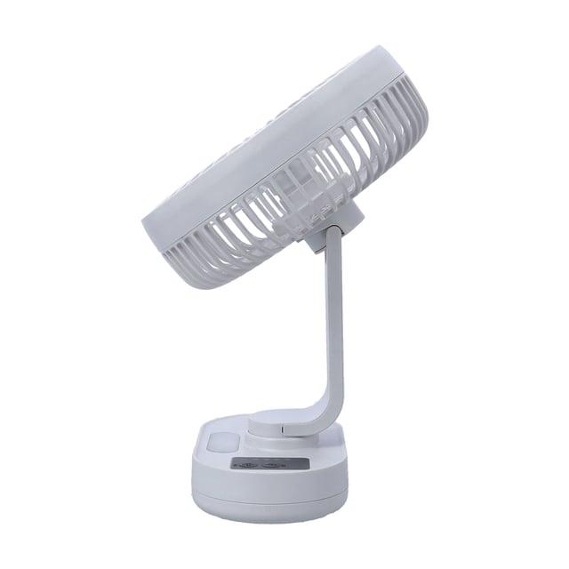 Geepas GF21157 8-inch Rechargeable Fan - Portable Design, 3 Blade with 9-Hours working - Led Night Light -AC/DC Function & Adjustable Head - 2 Years warranty