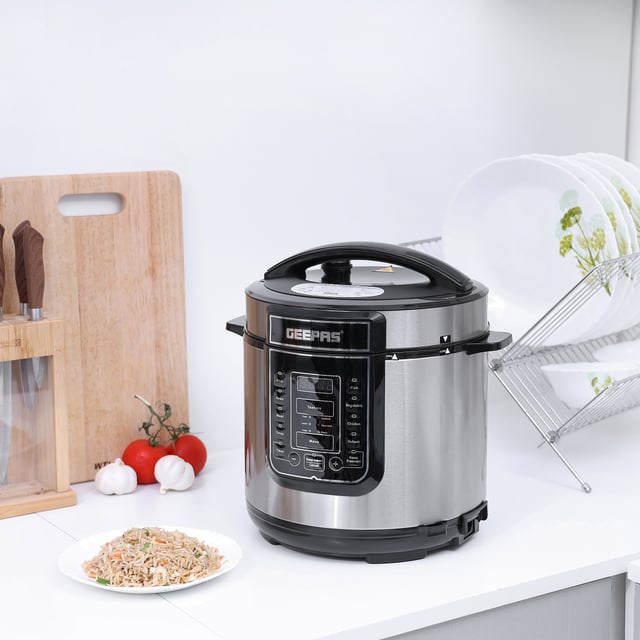قدر طبخ كهربائي بسعة 6 لتر Geepas 6L Digital Multi Cooker - Portable Pot