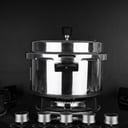 Geepas GPC327 7.5L Stainless Steel Induction Base Pressure Cooker - Lightweight & Durable Cooker with Lid, Cool Handle & Safety Valves - 5 Years Warranty