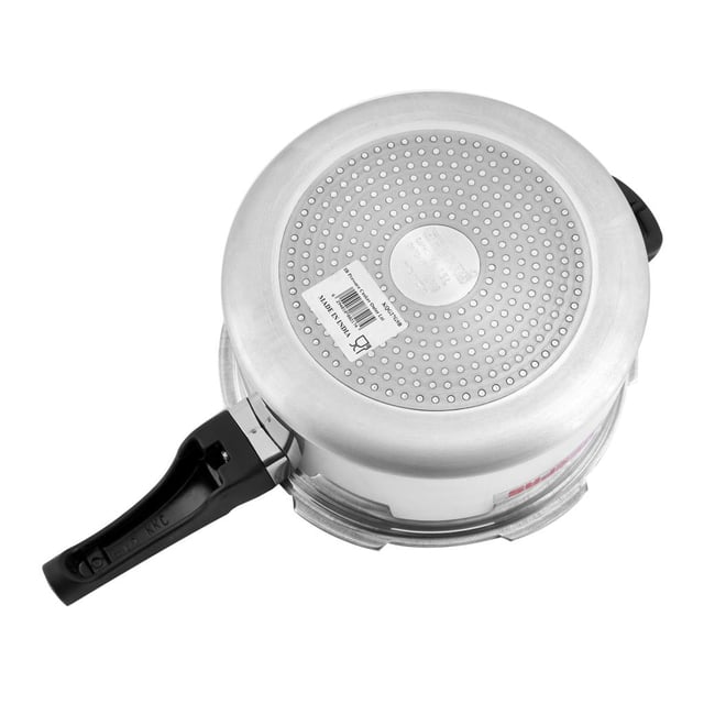 Geepas GPC327 7.5L Stainless Steel Induction Base Pressure Cooker - Lightweight & Durable Cooker with Lid, Cool Handle & Safety Valves - 5 Years Warranty
